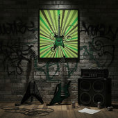 Groene Elektrische Gitaar Poster