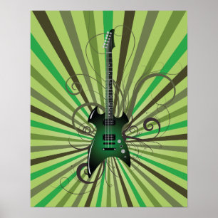 Groene Elektrische Gitaar Poster