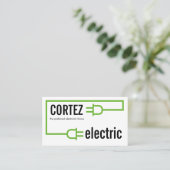 Groene Elektrische Lamp Stekker Circuit Visitekaartje (Staand voorkant)