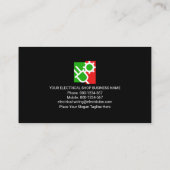 Groene Elektrische Lightning Strike Elektricien Visitekaartje (Achterkant)