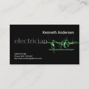 Groene Elektrische Lightning Strike Elektricien Visitekaartje