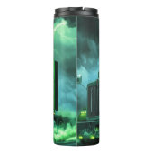 Groene elektrische vrachtwagen onweer thermosbeker (Achterkant)