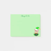 Groene elf en gouden munten op groen post-it® notes (Voorkant)