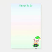 Groene elf- en goudmunten op pastelkleuren om een post-it® notes (Voorkant)