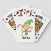 Groene Elf Girl met snoepkaarten Pokerkaarten (Achterkant)