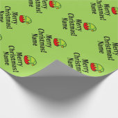 Groene elf pet op maat gesneden kerst cadeaupapier (Hoek)
