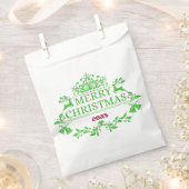 Groene embleem Kerst Favor Zak Bedankzakje (Geknipt)