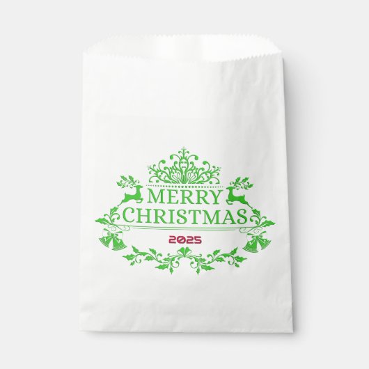 Groene embleem Kerst Favor Zak Bedankzakje (Voorkant)