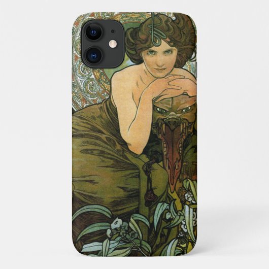  groene Emerald Temptress Art Nouveau Mucha Case-Mate iPhone Case (Achterkant)