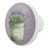 Groene Emmer Lavendel Bloemen Keramische Knop (Rechts)