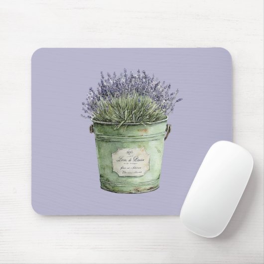 Groene Emmer Lavendel Bloemen Muismat (Met muis)