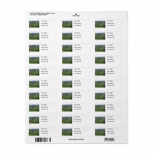 Groene en Aangename Land Adresetiketten Etiket (Full Sheet)