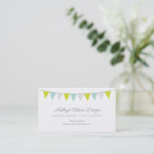 Groene en Aqua Bunting Banner Visitekaartje (Staand voorkant)