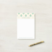 Groene en beige Abstracte bloemen Post-it® Notes (Op bureau)