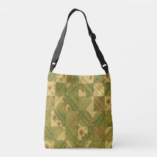 Groene en Beige Crossbody Bag Crossbody Tas (Achterkant)