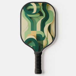 Groene en beige curving vormen pickleball paddle
