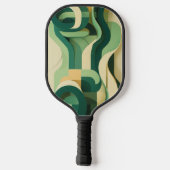 Groene en beige curving vormen pickleball paddle (Achterkant)