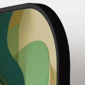 Groene en beige curving vormen pickleball paddle (Links Detail)