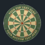 Groene en beige dartboard met aangepaste tekst dartbord<br><div class="desc">Met twee aangepaste tekstgebieden kunt u een groene en beige printplaat van PayPal afgeven. U kunt elke kleur gemakkelijk veranderen klikkend op pas knoop aan.</div>