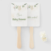 Groene en beige delicate Waterverf Baby shower Handwaaier (Voorkant en achterkant)