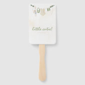 Groene en beige delicate Waterverf Baby shower Handwaaier (Achterkant)