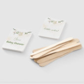 Groene en beige delicate Waterverf Baby shower Handwaaier (Niet-gemonteerd)