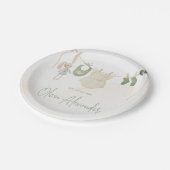 Groene en beige delicate Waterverf Baby shower Papieren Bordje (Gekanteld)