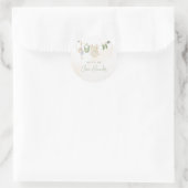 Groene en beige delicate Waterverf Baby shower Ronde Sticker (Tas)