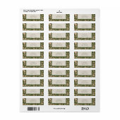 Groene en Beige Folk Art Christmas Return Adres Etiket (Full Sheet)