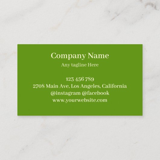 Groene en beige gazonverzorging visitekaartje (Achterkant)