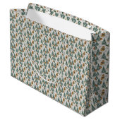 Groene en beige kerst groot cadeauzakje (Achterkant Gekanteld)