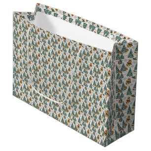Groene en beige kerst groot cadeauzakje