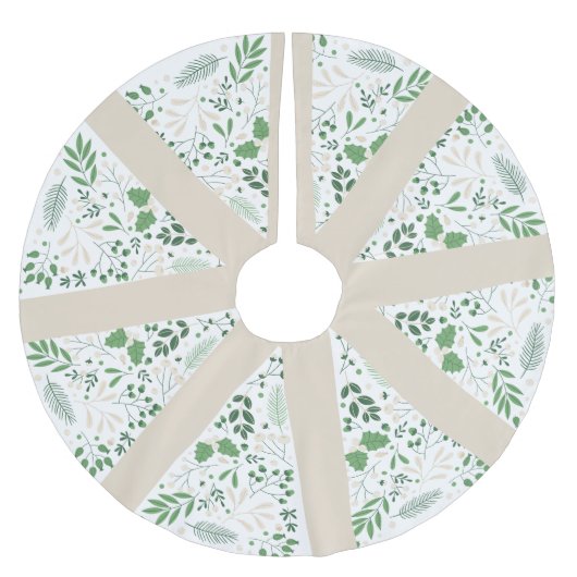 Groene en beige kerstboomrok | Elegant gat Kerstboom Rok (Voorkant)