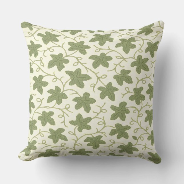 Groene en beige kussensloop kussen (Voorkant)
