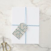 Groene en beige liefdevolle harten cadeaulabel (Met Touw)