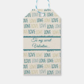 Groene en beige liefdevolle harten cadeaulabel (Voorkant)