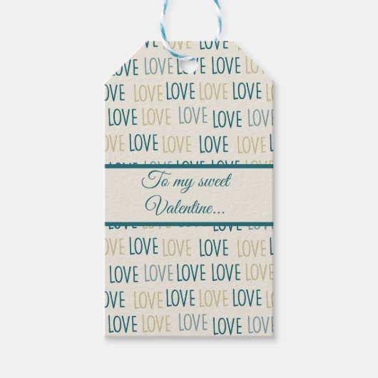 Groene en beige liefdevolle harten cadeaulabel (Voorkant)