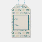 Groene en beige liefdevolle harten cadeaulabel (Achterkant)