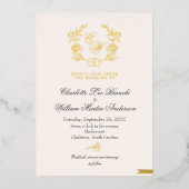 Groene en Beige Neutrale Bruiloft Folie Uitnodiging (Voorkant)