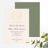 Groene en Beige Neutrale Bruiloft Folie Uitnodiging