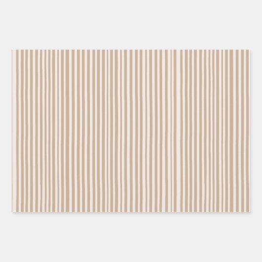 Groene en Beige Stipes Kerst Wrapping Paper (Voorkant 2)