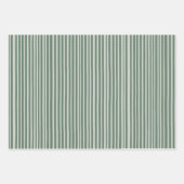Groene en Beige Stipes Kerst Wrapping Paper (Voorkant)