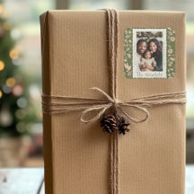 Groene en beige volkskunst kerstfoto