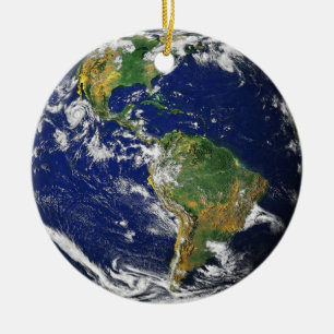 Groene en blauwe aarde keramisch ornament