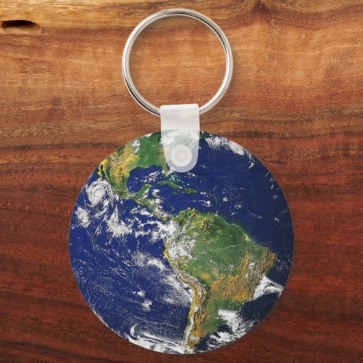 Groene en blauwe aarde sleutelhanger (Voorkant)