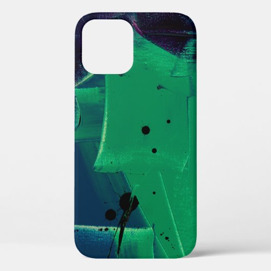 GROENE EN BLAUWE ABSTRACTE BETALING Case-Mate iPhone CASE (Achterkant)
