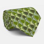 Groene en blauwe abstracte strepenpatroon stropdas (Opgerold)