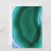Groene en blauwe agate plak en frame bruiloft kaart (Achterkant)
