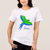 Groene en blauwe ara tijdens de vlucht Tri-Blend shirt (Voorkant)