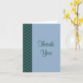 Groene en Blauwe Art Deco Diamanten Dank u Kaart (Gele Bloem)